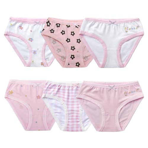 Baby Kids Underwear Breathable Cotton Panties Toddler Girls Undies Soft Assorted Briefs 6-Pack