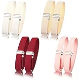 Elegaperma 4 Paar Ärmelhalter Damen, Ärmel Strumpfbänder, Verstellbare Elastische Ärmelhalter Herren mit Rutschfestem Metall Verschluss für Büro und Alltag,Modische Dekoration zum Fixiert Ärmel