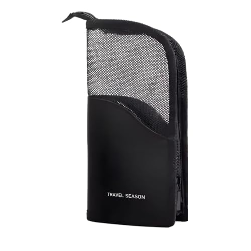 Estuche de Maquillaje Impermeable, 6 Bolsillos internos Negro portátil