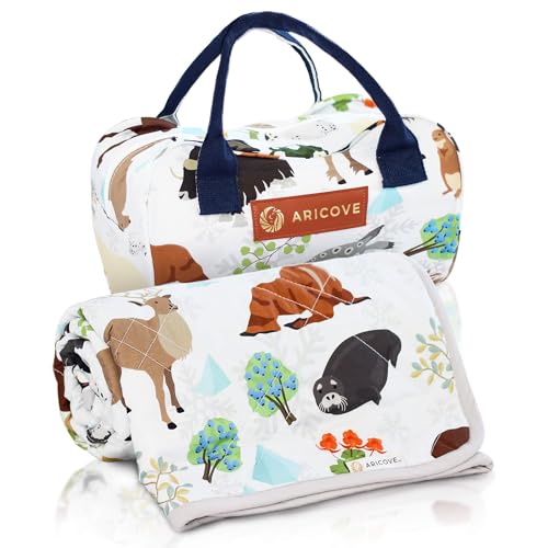 Aricove Kids Weighted Blanket, 5 lb, 36x48 inches, Small Size, Soft Cotton, Machine Washable, Grey/Snow Animals