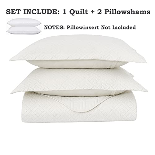 Phrixus Beige Bedspread King (118"X106") Lightweight Quilts, Summer Microfiber King Coverlet Set, Modern Style Bedding Oversized Comforters 3 Piece (1 Quilt, 2 Pillow Shams) #TOP2