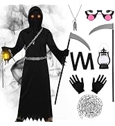 [HarnyLoom] ハロウィン コスプレ 子供 死神 コスプレ 衣装 コスチューム 死神 仮装 幽霊 マント キッズ 男の子 女の子 男女兼用 コスチュームセット ハロウィン クリスマス 文...