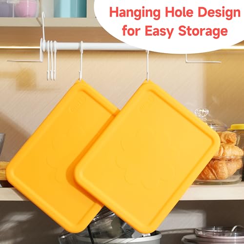 LUVCOSY 11 Cup Rectangle Silicone Storage Cover Lids Replacement for Anchor Hocking Glass Bowls (Container not Included) 2 Pack, Microwave, Dishwasher and Freezer Safe by LUVCOSY - Image 6