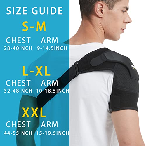 Binits Shoulder Brace For Men & Women, Shoulder Immobilizer For Torn Rotator Cuff, Tendonitis, Dislocation, Shoulder Pain, Ac Joint Pain Relief - Adjustable Fit Sleeve Wrap (L-Xl) #TOP2