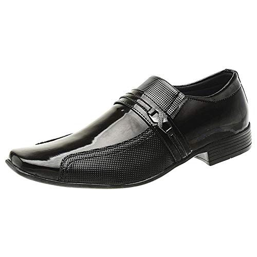 Sapato Social Masculino Couro Envernizado SanLorenzo Verniz 3 Cor:Preto;Tamanho:42