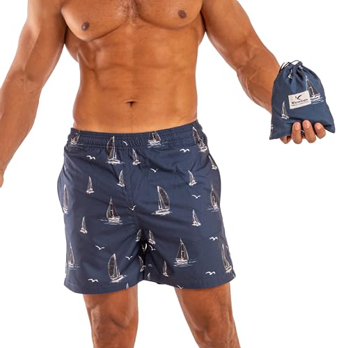 شورت سباحة وحقيبة مطابقة للرجال من وايت ايجل (قارب، 5XL)