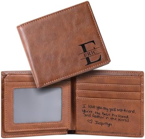 Personalized Leather Wallet for Men, Custom Engraved Wallet with ...