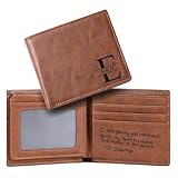 IUZOE Personalized Leather Wallet for Men, Custom Wallet Engraved Name Initial Monogram Text HandWriting