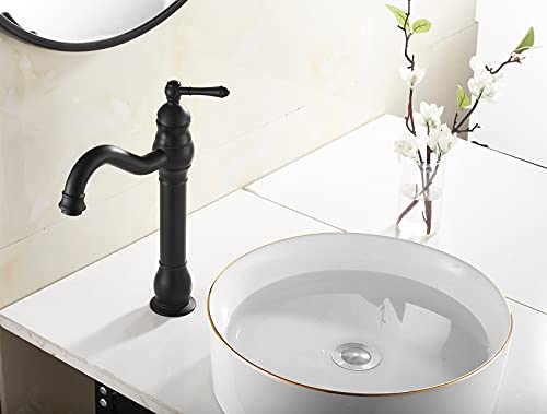 Vessel Faucet Bathroom Matte Black 360° Swivel Single Handle One Hole by Chiczam - Used condition - Image 4