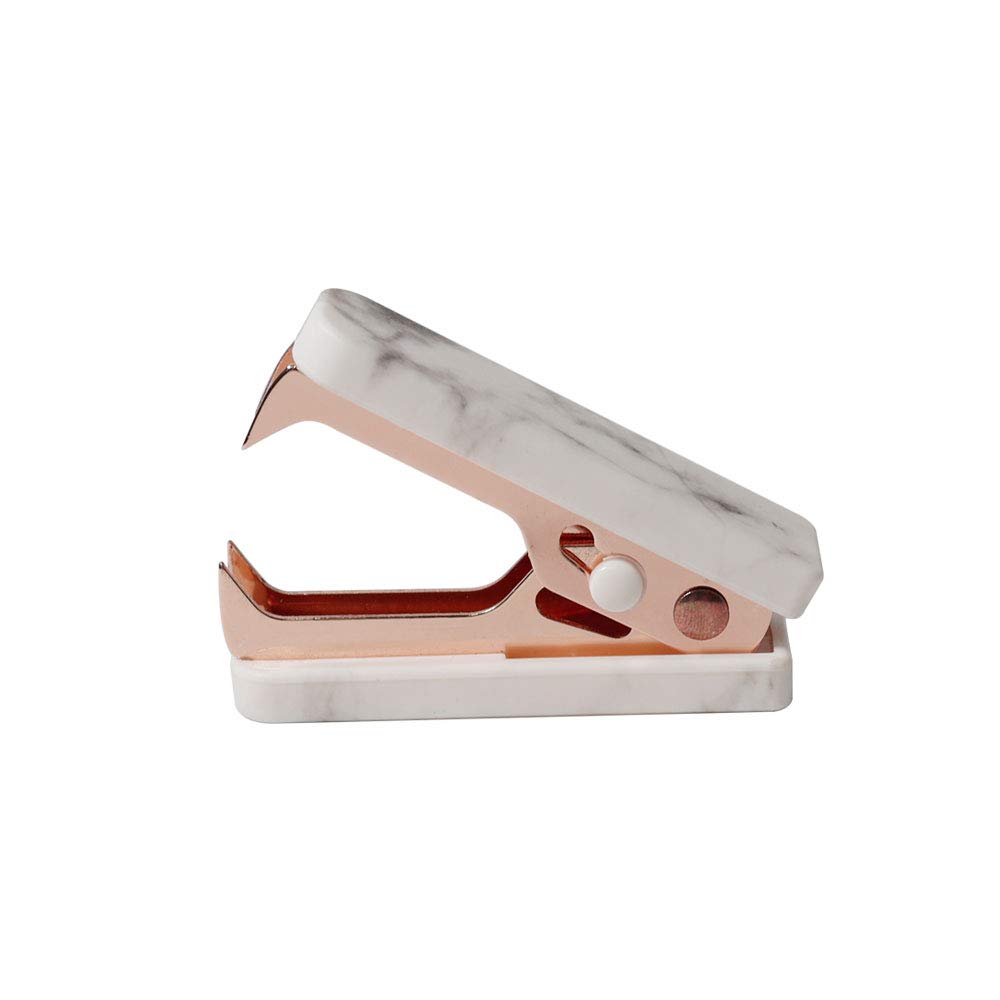 Mini Rose Gold Stapler & Staple Remover Set – Acrylic Metallic Desktop Stapler With 1000 Staples - View #2
