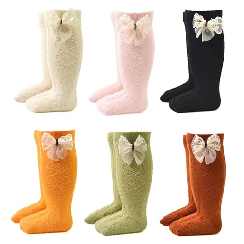WBZOTSS Baby Girls Knee High Socks Summer Breathable Tube Stockings Dress Socks Cotton Ruffled Knee Sock