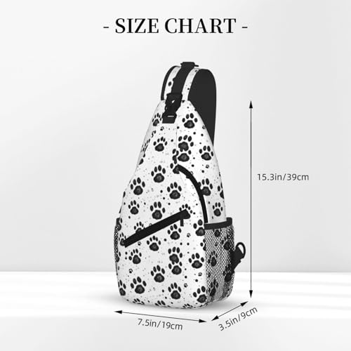 Dog Paw Pattern Printing Fashion Sling Bag For Men Chest Shoulder Backpack Crossbody Motocycle Daypack For Travel Hiking3