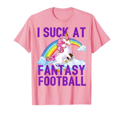 I Suck at Fantasy Football Unicorn Rainbow Loser Men Gift T-Shirt