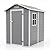 Plastic Outdoor Storage Shed with Floor & Window, 4x6 ft Resin Garden Shed for Patio, Lawn Mower, Bike & Tool, Waterproof Outdoor Storage with Lockable Door & 2 Vents & Sloped Roof for Backyard