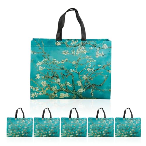 DHSBGWSX 6 bolsas de la compra de flores, bolsas de regalo, bolsas impermeables para alimentos, perfectas para salir al aire libre