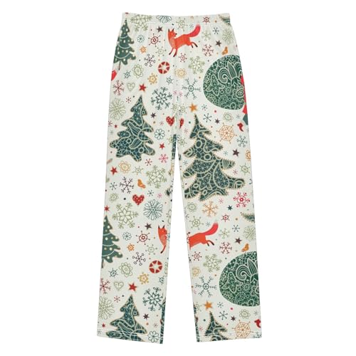 Boys' Pants Christmas Gnomes Santa Claus Fox Tree Long Bottoms Jogger Pants Elastic Waist Trousers with Pockets S-XL