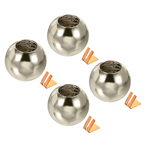 Image of MECCANIXITY Pull Cord Tassels Window Blind Extender Chain Drop Knobs Ball Pull Ends Silver Tone, for Curtain Blinds Shades Light Ceiling Fan Switch, Pack of 4