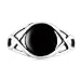 925 Sterling Silver Genuine Black Onyx Celtic Knot Triquetra Trinity Knot Ring - Size 7