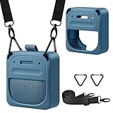 Silicone Case for Bose New SoundLink Micro Portable Bluetooth Speaker (2nd Gen), Wireless Outdoor Speaker Cover Sleeve with Detachable Adjustable Shoulder Strap- Blue (Case Only)