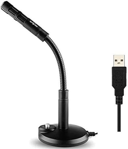 Drumstone Omnidirectional Desktop Microphone, USB Connector, Flexible Design, 2 Meter Braided Cable, mic ON Off Option, Cl