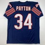 Facsimile Autographed Walter Payton Chicago Blue Reprint Laser Auto Football Jersey Size Men's XL