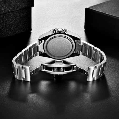 Image of LIGE Fashion Watches for Men Stainless Steel Business Dress Watch Waterproof Analog Quartz Watch with Luminous Date Display Manl Wrist Watch