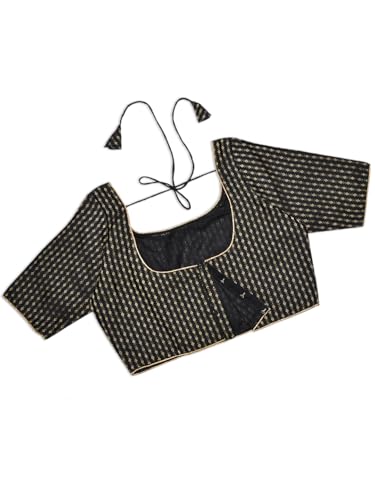 Chandrakala Women's Readymade Saree Blouse Elbow Length Sleeves (B225-P)4