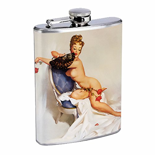 Vintage Retro Sexy Bridesmaid Party Flask 8oz Pin Up Girl-146