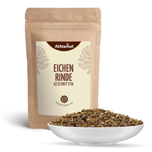 Eichenrinde 500g | Eichenrinde getrocknet und geschnitten | ideal für Sitz- oder Fußbäder, Wickel/Umschläge oder auch als Tee| naturrein | vom Achterhof