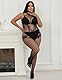 comeondear Catsuit Ouvert Sexy für Frauen Mollige Große Größen Erotische Bodystockings Fishnet Stockings Netzbody Dessous Reizwäsche für sex Outfits Damen Bodysuit Women Nachtwäsche(Schwarz,3XL-5XL)