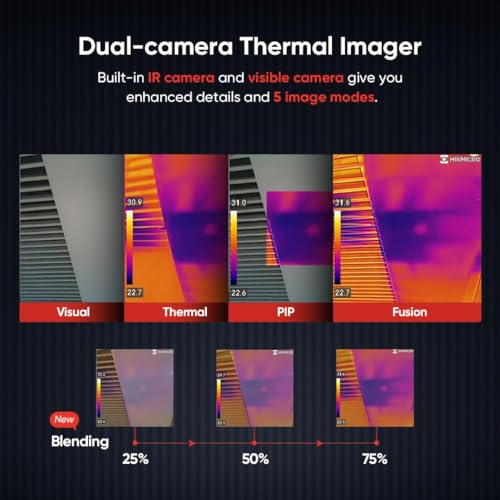 HIKMICRO PocketE Thermal Imaging Camera 240 x 240 SuperIR High Resolution with Visual Camera, SuperScene™, 25 Hz, Thermal Camera with Wi-Fi, 3.5" Touch Screen, 96 x 96 IR Resolution, -4°F to 662°F - Image 4
