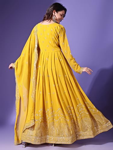 Image of Fashion Basket Faux Georgette Sequins Anarkali Dress for Women