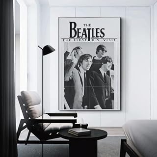 DATOZA Poster de première visite des Beatles sur toile – Impression d’art moderne pour chambre à coucher – 30 x 45 cm - Les Beatles, Paul McCartney, John Lennon, RIngo Starr, George Harrison DATOZA Poster de première visite des Beatles sur toile - Impression d'art moderne pour chambre à coucher - 30 x 45 cm – Image 3