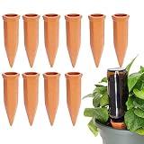 10pcs Terracotta Watering Spikes - Automatic Self Watering Stakes, Plant Watering Devices for Wine B