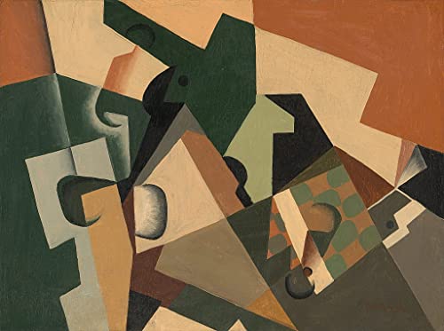 Juan Gris Verre et Damier impression sur toile salon 60x90cm