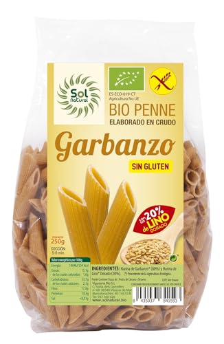 SOLNATURAL Penne DE GARBANZO con Lino Bio S/Gluten 250 g