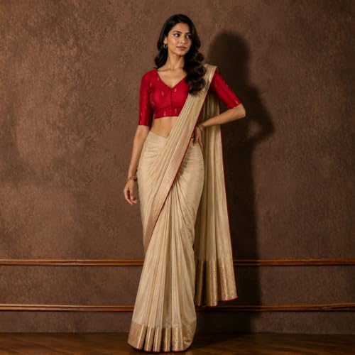 Image of Studio Shringaar Women's Handloom Cotton Silk Readymade Saree Blouse with Underarm Sweat Pads (Pack of 14 Pads)