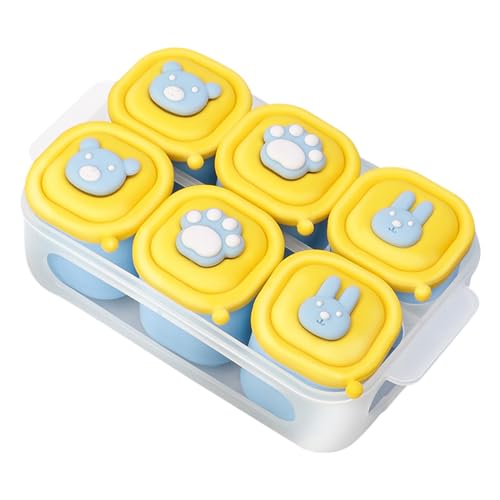 Bexdug Moldes Congeladores Para Comida Bebé | Recipiente De Almacenamiento De Leche Materna En Silicona Con 6 Huecos - Organizador de Leche Materna con Texturas Antideslizantes para Negocios