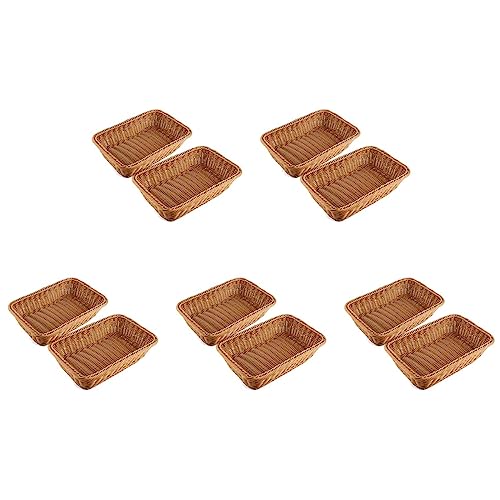 Panier rectangulaire en osier lot de 10 pour table et pain