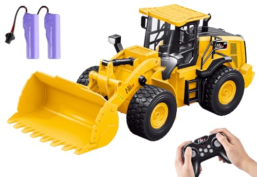 9-Channel Remote Control Wheel Loader – 1:18 Scale Construction Toy, Realistic Sounds & Lights, All-Terrain TPR Rubber Tires, Perfect for Kids & Adults, 100-Minute Battery, Great Gift for Birthdays