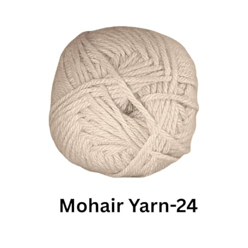 Image of VCR Mohair Nylon Soft Grey Yarn, 100 Grams Hank, 196 Meters Length, Acrylic 75%, Mohair Nylon 25%, Pack of 1 Yarn, Soft Crosia Threads, Suitable for Winter Garments.