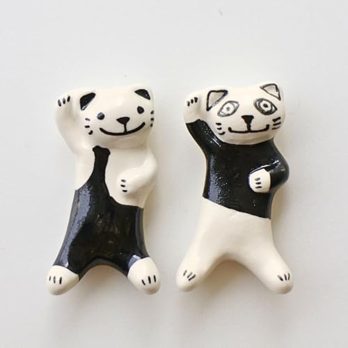 箸置き 陶器 置物 ネコ ねこ 猫 オブジェ ペア セット かわいい おしゃれ ミニ 小さい 有田焼 日本製 モノトーンネコの箸置き 2個セット