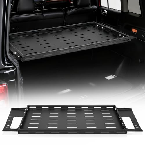 VEVOR Rear Trunk Cargo Rack with Net 2021-2024 Ford Bronco, 300 lbs Capacity, Carbon Steel Basket Tray Interior Storage Luggage Carrier, Back Shelf Stand Organizer for Camping Trip Gear, Black