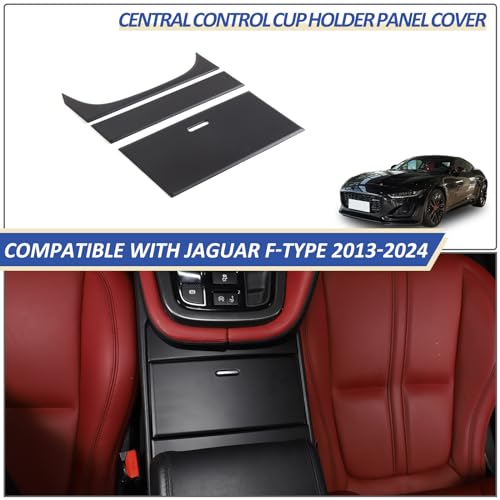 Daeiclru Car Central Control Storage Box Panel Trim Cover Compatible with Jaguar F-Type 2013-2026, ABS Center Consoles Water Cup Holder Panel Cover Interior Accessories (Matt Black) by Daeiclru - Image 5