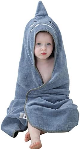 MICHLEY Unisex Baby Animal Hooded Bath Towel Soft Cotton Beach Swimming Bathrobe for 0-6T, Grey