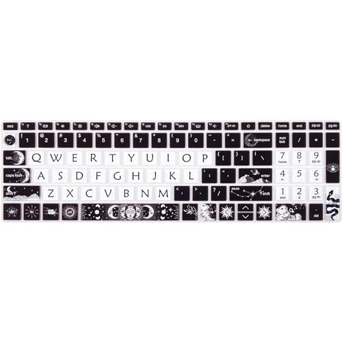 Cute Silicone Keyboard Cover for 15.6’’ HP Pavilion & HP Laptop 15-eg 15t-eg 15-eh 15-er Series, HP Laptop 17 17-cn 17-cp 17z-cp Series, Sun and Moon - Thumbnail 3
