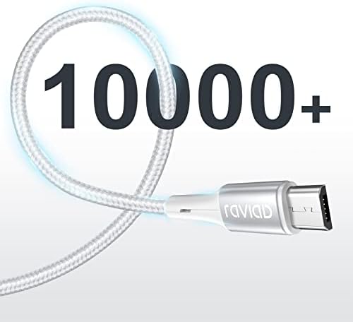 RAVIAD Kabel micro USB [2 sztuki w opakowaniu] nylonowy kabel do ładowania telefonu komórkowego High Speed Android do Samsung Galaxy S7 / S6 / S5 / S4 / J7 / J5 / Note 5, Huawei P Smart, Redmi, Nokia,