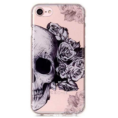 for iPhone 8/7 Clear Case, Fusicase Beautiful Flower Pattern Cartoon Bear Owl Skull Print Ultral Thin Slim High Transmittance Soft TPU Transparent Case for iPhone 7 4.7