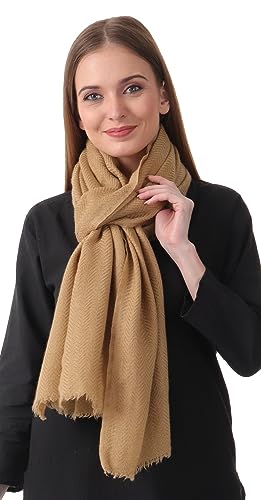 100% PURE CASHMERE 2PLY SCARF/STOLE, HERRINGBONE SUPER SOFT, THICK, LIGHTWEIGHT, PASHMINA2