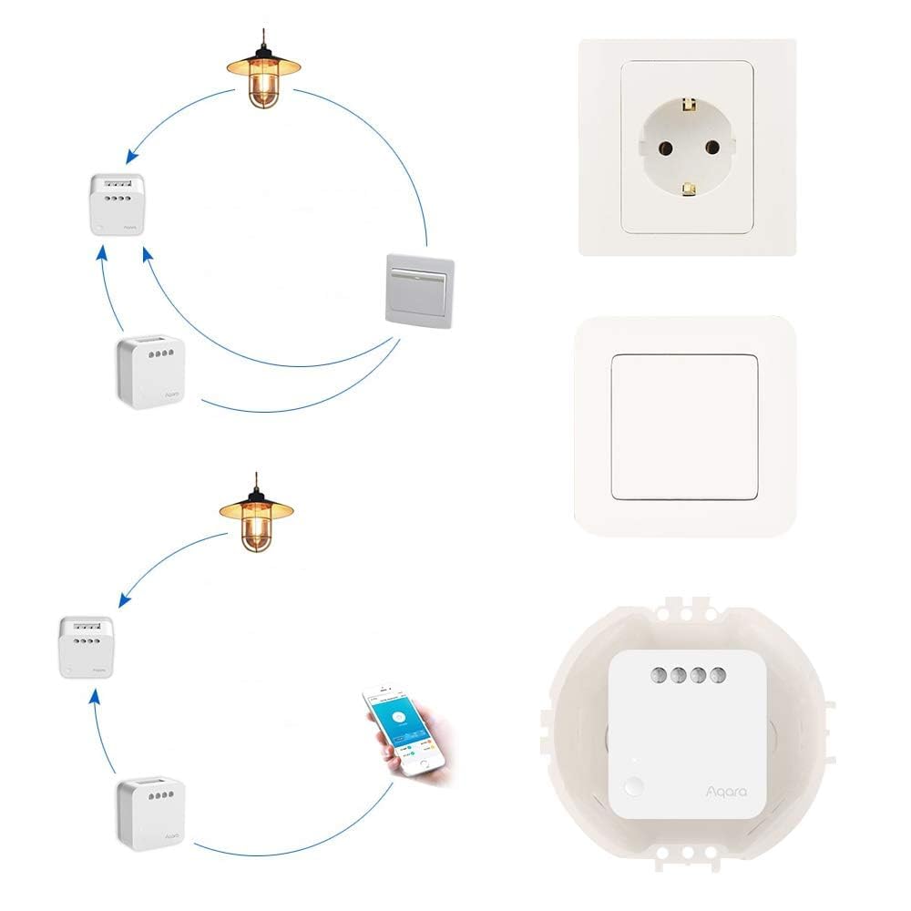 Aqara Module interrupteur simple T1 (sans conducteur neutre) (HomeKit) Blanc